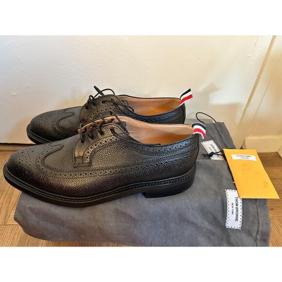 Thom Browne Black Leather Sole Longwing Derbys main image 12